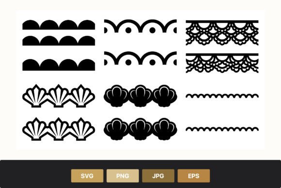 Download Black Scallop Shell Lace Borders - Scallop Collection