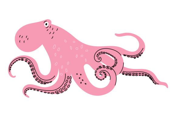 Download Cute Mollusk Twisted Long Limb. Octopus - Premium Resources