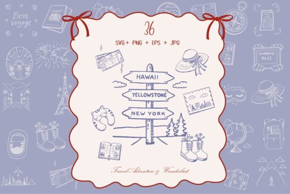 Download Vintage Travel Adventure Journey Doodles - Journey Collection