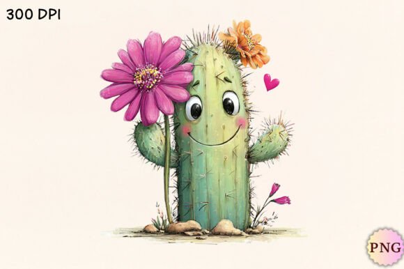 Download Whimsical Cactus Valentine's Day PNG - Premium Resources