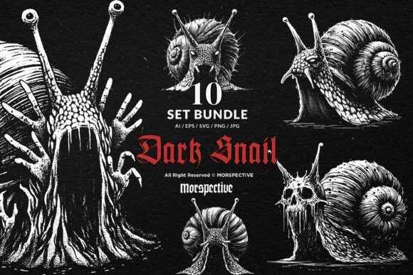 Download 10 Bundle Dark Art Snail Mollusk Slime - Mollusk Collection