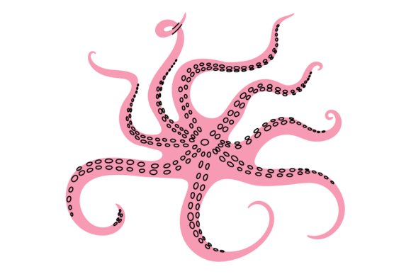 Download Octopus Pink. Cute Mollusk Twisted Long - Premium Bundle